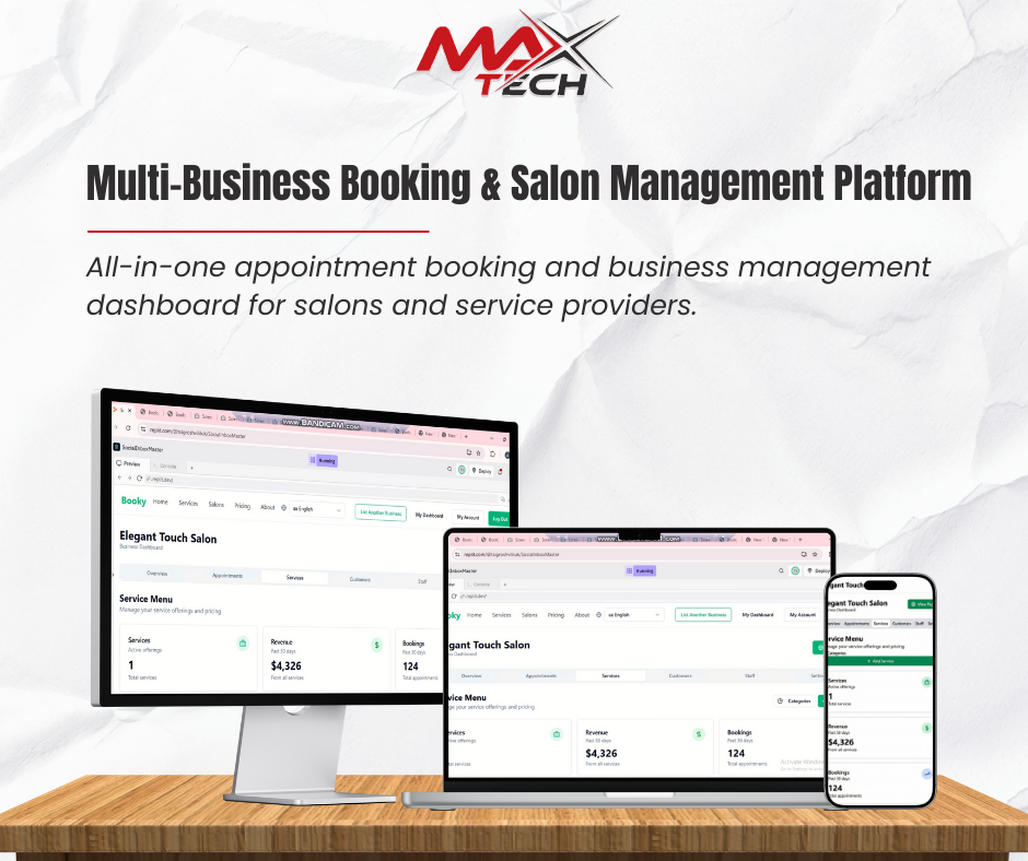 Multi-Business Booking & Salon Management Platform